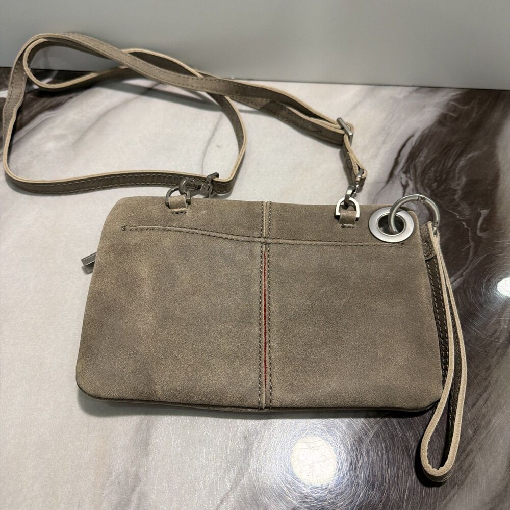 Hammitt Nash Small Crossbody Bag Pewter Leather Clutch Wristlet Gray Silver - Picture 7 of 10